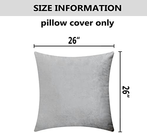 Home Brilliant Large Pillow Covers Velvet Square Euro Shams Decorative Accent Cases for Bed Room Mattress Toddler Nativity Day, 2 Pieces, 26 x 26 inches(66 x 66 cm), Silver Grey
