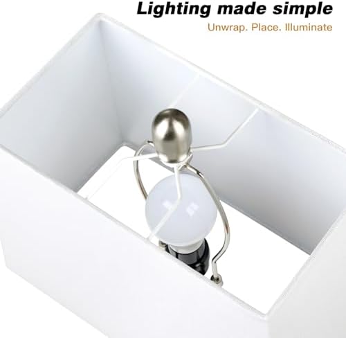 28" Coastal Table Lamps for Living Room Set of 2, Bedside Lamps with Night Light, USB A+C Ports, Modern Sea Shell Bedside Night Stands Light for Beachy Cottage Decor (Silver)