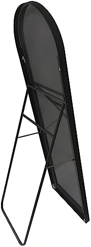 Americanflat 18x58 Arched Mirror with Stand- Large Hanging Mirrors with Aluminum Frame - Modern Mirror for Bathroom, Bedroom, Living Room - Mirrors for Wall Display and Home Decor - Black