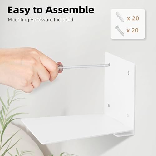 STORAGE MANIAC Invisible Floating Bookshelves Wall Mounted White