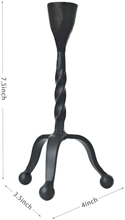 Black Taper Candle Holder Set of 2,Vintage Candle Sticks Holder Decor,Wrought Iron Candle Holder for Table Centerpiece,Halloween,Wedding,Christmas