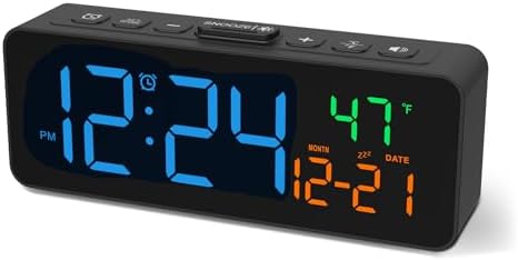 Netzu 3-in-1 Digital Clocks for Living Room, Small & Compact Alarm Clock