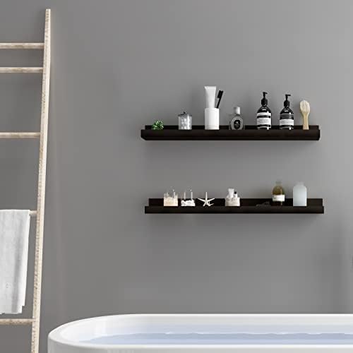 WELLAND Espresso Picture Ledge Shelf Display Wall Shelf 36" for Bedroom, Living Room, Bathroom, Kitchen, Office and More