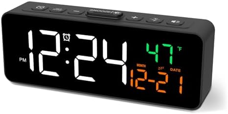 Netzu 3-in-1 Digital Clocks for Living Room, Small & Compact Alarm Clock