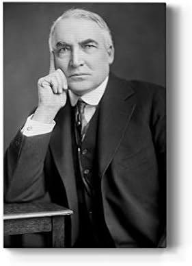 Renditions Gallery Warren G. Harding Presidental Portrait Wall Art, Premium Gallery Wrapped Canvas Decor, Ready to Hang, 48 in H x 32 in W, Made in America Print