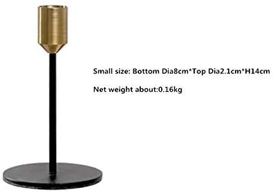 Set of 2 Brass Gold Candlestick Holders - Classic Taper Candle Holders for Wedding, Holiday Dinner Table, Vintage & Modern Home Decor (Gold & Black)