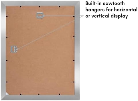 Americanflat 11x14 Picture Frame 2-Pack - Matted to 8x10 - Silver