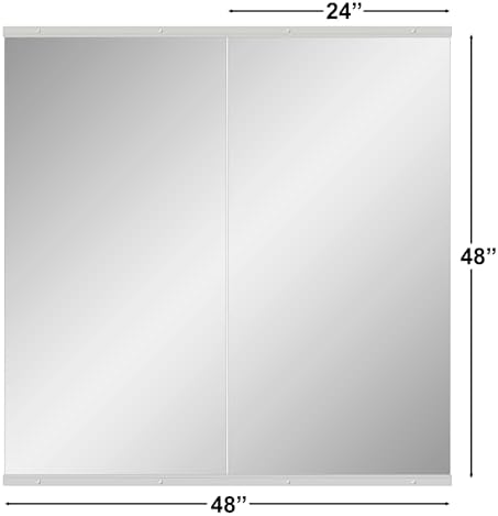 Home Gym Mirror for Wall, 48" x 24" x 2PCS Frameless Full Length Mirror | Tempered Glass, Large Workout Mirrors, for Home Gym, Dance Studio, Yoga Room, Garage Gym