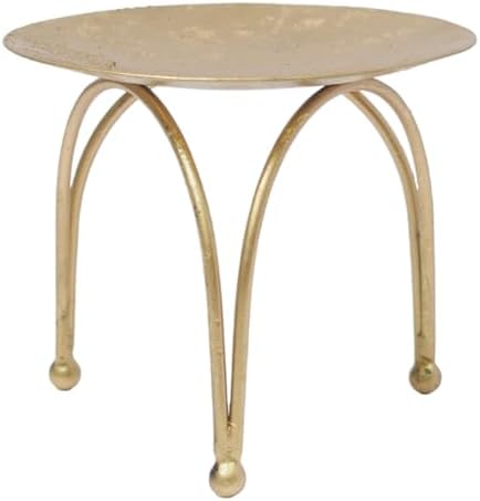 Hosley® Iron Pillar Candle Holders 4 Inch Diameter Tripod Stand Table Centrepiece Perfect for Home Decor, Wedding, Parties, Living Room Pack of 2, Gold