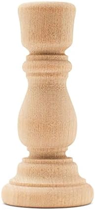 Mini Candlesticks 3 inches with 1/2 inch Hole, Set of 12 Unfinished Wood Chime Candle Holders for Crafts, by Woodpeckers