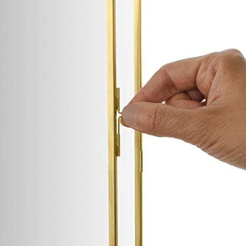 Koyal Wholesale Modern Gold Frame Mirror for Wall, Large 12x16 Inch Hanging Rectangle Wall Mirror Photo Cabinet with Lock, Rectangle Mirrors for Wall Entryway, Bedroom, Bathroom