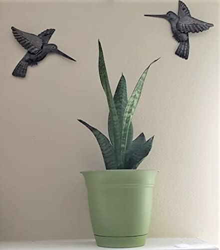 It's Cactus Handmade Metal Hummingbird Wall Art Set of 2 Haitian Recycled Steel Bird Wall Decor Small Rustic Indoor Outdoor Garden Wall Hanging Fair Trade Artisan Sculpture
