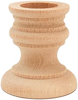 Unfinished Wood Country Candle Cups, 1-7/8 inch with 7/8 inch Taper Candle Hole, Set of 12, by Woodpeckers
