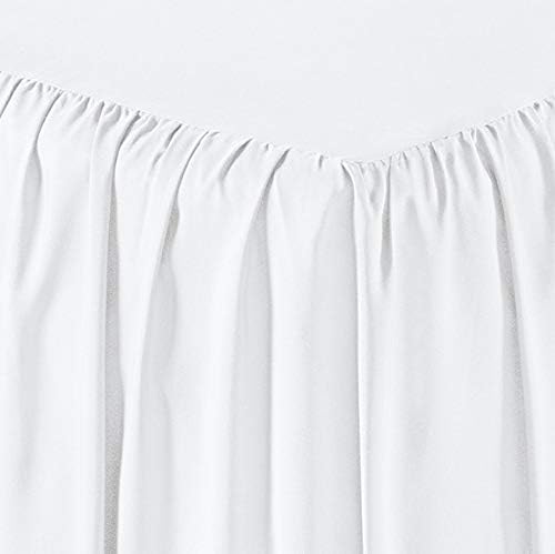 Amazon Basics Ruffled Bed Skirt, Classic Style, Wrinkle and Fade Resistant, Machine Washable, 16" Drop, Full, White