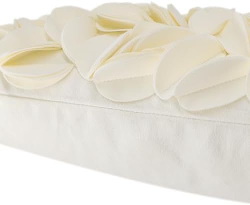 KINGROSE 3D Flower Throw Pillow Cover Decorative Cushion Cover Soft Pillow Case for Sofa Couch Bedroom Home Decor 12 x 20 Inches Cream
