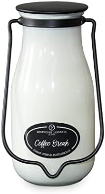 Milkhouse Coffee Break Scented Soy Candle, 14 oz Milkbottle, 90+ Hr Burn