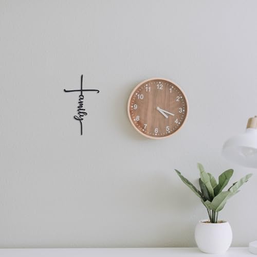 Family Cross Metal Wall Art - 10.5" X 18" - Black