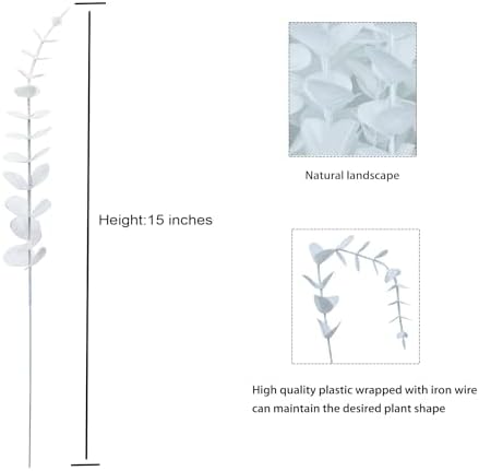 White Eucalyptus Stems Faux Eucalyptus Leaves for vase White Flowers for Wedding Bouquet Centerpiece Flower Floral Arrangement Home Decoration (36, White)