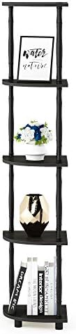 Furinno Turn-N-Tube 5 Tier Corner Display Rack Multipurpose Shelving Unit with Classic Tubes, Espresso/Black (18035EX/BK)