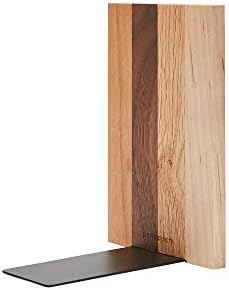 Pandapark Wood Decorative Bookends,Non-Skid Bookend for Shelves,Heavy Duty Bookends,Book Stand for Books/CDs,1 Pair