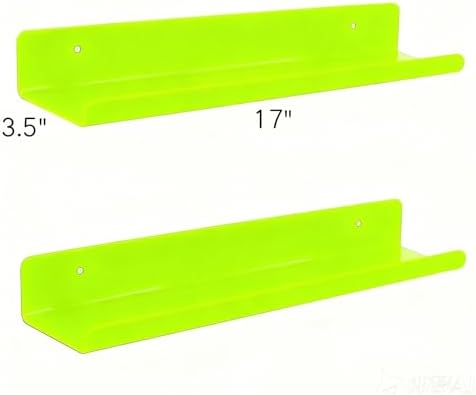 ROYALITA 2-Pack Acrylic Shelves Wall Mounted, 17 Inch Display Shelves