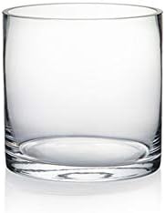 WGV Cylinder Glass Vase, Diameter 5", Height 5", Clear Glass Floral Planter Container, Floating Candle Holder for Wedding Party Event Home Office Decor, 1 Piece