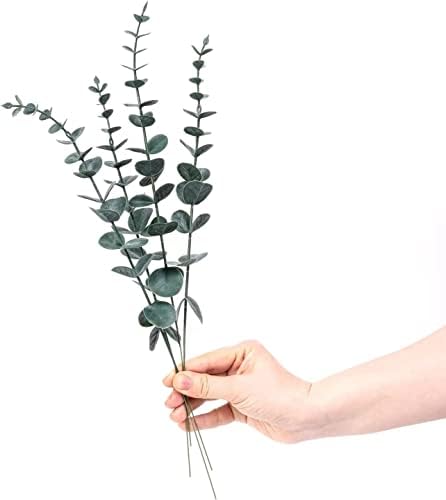 36pcs Eucalyptus Stems Artificial Eucalyptus Leaves Fake Greenery Branches Stems Faux Eucalyptuses Wedding Bouquet (Gteen)