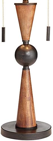 Hunter 29.75" Tall Table Lamp Bronze Brown Cherry Wood Table Top Dimmer
