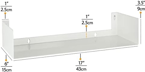 Wallniture U Shape Floating Metal Bookshelf White Set of 2