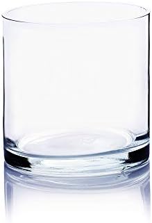 WGV Cylinder Vase, 4" W x 4" H, Floral Container, Glass Candle Holder Centerpiece Planter Terrarium for Wedding Party Event, Home Office Decor, Clear, 1 Piece
