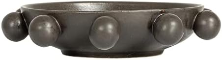 Bloomingville 9.75 Inches Stoneware Bowl with Orbs and Reactive Glaze, Black