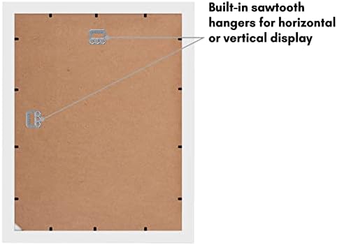 Americanflat 11x14 Picture Frame with Shatter-Resistant Glass - Use as 8x10 Frame with Mat or Display 11x14 Photo Without Mat - Signature Collection - Picture Frames for Wall Display - White