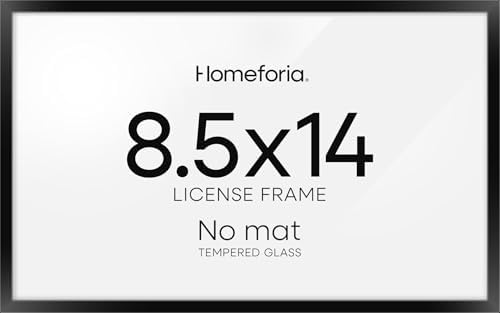 Homeforia 8.5x14 Black Marriage License Frame, High-End Metal, Glass