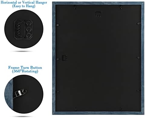Frametory 2 Pack 16x20 Blue Picture Frame with Real Glass Mat for 11x14