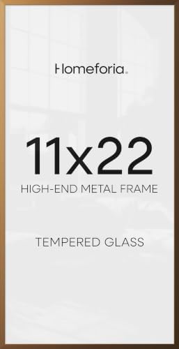 Homeforia 11x22 Bronze Newspaper Picture Frame, High-End Metal, Glass