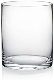 WGV Cylinder Vase, Diameter 5", Height 6", Clear Glass Floral Planter Container, Floating Candle Holder for Wedding Party Event Home Office Decor, 1 Piece