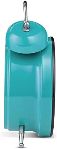 Bernhard Products Analog Alarm Clock 4" Twin Bell Robin Egg Blue Silent Non-Ticking Quartz Battery Operated Extra Loud with Backlight for Bedside Desk, Retro
