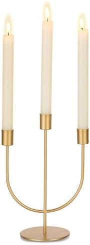 Sziqiqi Gold Candelabra Candle Holders, 3 Arm Candelabra Table Centerpiece