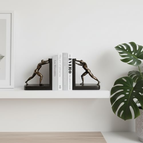 LIFFY Man Decorative Book Ends,7" Resin Non Skid Bookends for Heavy Books,Bookends for Shelves Decorative,Creative Shelf Decorations to Hold Books for Bookshelf,Home,Office,Study