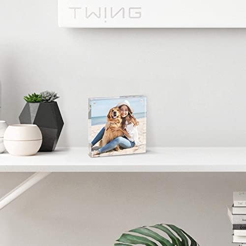 TWING 5x7 Acrylic Frame 3 Pack,20MM Thicker Frameless Clear Picture Frames