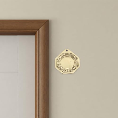 Zerodeko Traditional Chinese Copper Bagua Mirror 1.96 Inch Convex Feng Shui Wall Hanging for Home Decoration and Spiritual Protection Set of 4