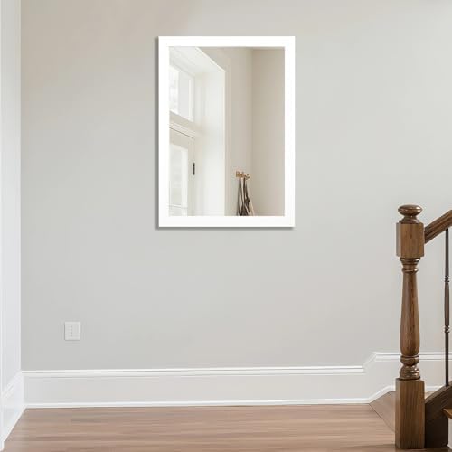 Bathroom Mirror for Over Sink 36x24 Inch Rectangular Wall Mirror, White | Framed Wall Mounted Mirror, Hangs Horizontally or Vertically for Vanity, Entryway, Restroom