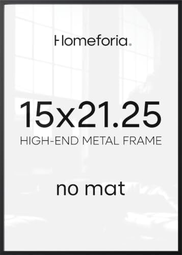Homeforia 15x21.25 Black Puzzle Picture Frame, High-End Metal, Glass