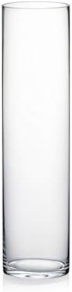 WGV Cylinder Vase, Diameter 5", Height 20", Clear Glass Floral Planter Container, Tall Centerpiece Arrangement for Wedding Party Event Home Office Decor, 1 Piece