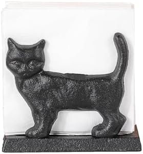 Sumnacon Napkin Holder Retro Vertical Cast Iron Napkin Holders for Kitchen Dining Sturdy Cocktail Luncheon Napkin Holders for Tables Cute Animal for Bathroom, Party, Bar, Counter, Cat