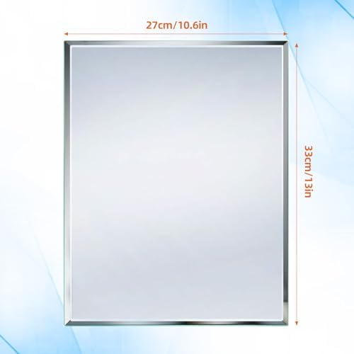 Calenzana Frameless Mirror Wall Hanging and Desk Standing, Compatible with Makeup Vanity Mirrors,10.6x13 inch
