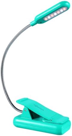 VAVOFO Rechargeable Book Light, Blue Light Blocking, Amber 1600K Clip On Reading Light, Eye Care 7 LEDs Kids Book Light for Reading in Bed with Power Indicator for Bookworms (Emerald Green)