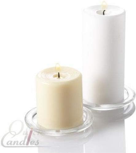 Eastland Round Glass Pillar Plate Candle Holder 4" Set of 6