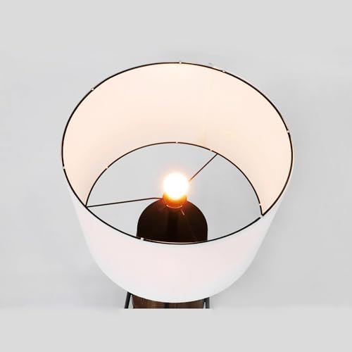 Living Room Lamp 62" Matte Finish 2 Wooden Shelves Cylindrical Shade Soft Lighting Standing Lamp for Bedroom Study Game Room Office Floor Lamp