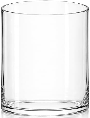 Royal Imports Glass Cylinder Flower Vase 8" Tall, 6" Opening, Clear | Cylinder Vases for Centerpieces for Tables, Floating & Votive Candle Holders Wedding Decor, Storage, Home & Event Decorations